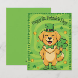 St. Patrick's Day kaart met geluks hond