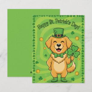 St. Patrick's Day kaart met geluks hond