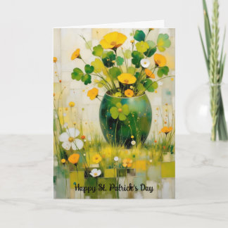 St. Patrick's Day kaart met groene vaas