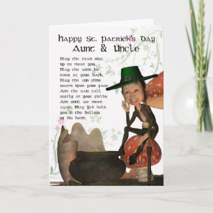 St. Patrick's Day Kaart met Leprechaun Tante & Unc