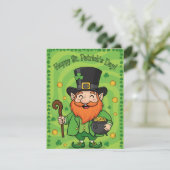 St. Patrick's Day Kaart Schattige Leprechaun (Staand voorkant)