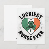 St. Patrick's Day Kaart Verpleegster Echtgenote (Voorkant / Achterkant)