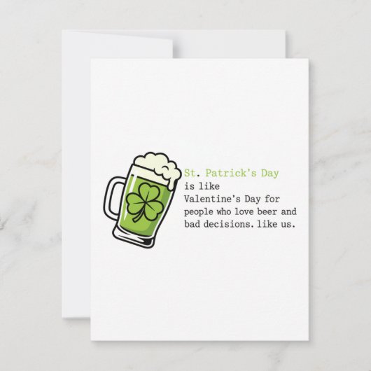 St. Patrick's Day kaart voor bierliefhebbers (Voorkant)