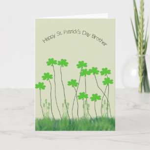 St. Patrick's Day kaart voor broer met Shamrocks
