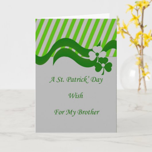 St. Patrick's Day Kaart voor Brother (Gele Bloem)