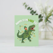 St. Patrick's Day kaart voor jongens Dinosaur (Staand voorkant)