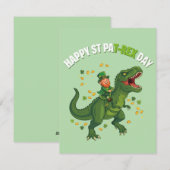 St. Patrick's Day kaart voor jongens Dinosaur (Voorkant / Achterkant)