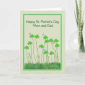 St. Patrick's Day Kaart voor mam en pap Shamrocks (Voorkant)