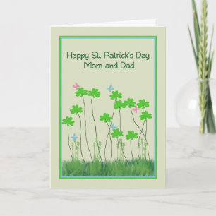 St. Patrick's Day Kaart voor mam en pap Shamrocks