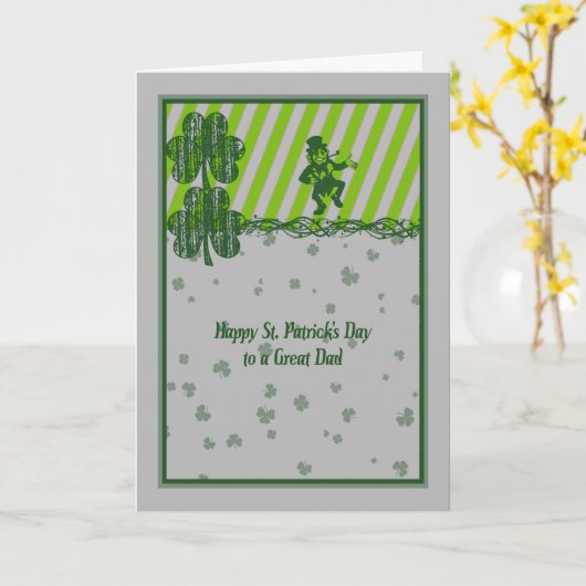 St. Patrick's Day Kaart voor papa met Shamrocks (Gele Bloem)