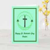 St. Patrick's Day Kaart voor pastor met Cross (Gele Bloem)