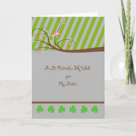 St. Patrick's Day Kaart voor zuster (Voorkant)