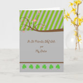 St. Patrick's Day Kaart voor zuster (Gele Bloem)