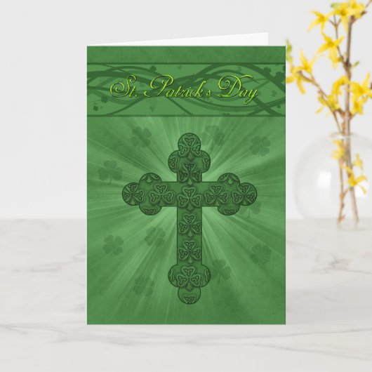 St. Patrick's Day Kaarten met Cross en Shamrocks (Gele Bloem)