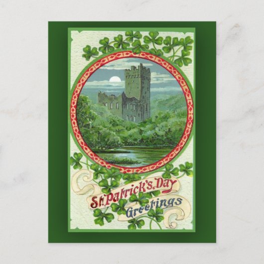 St. Patrick's Day Kaarten met Irish Castle (Voorkant)