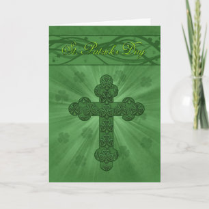 St. Patrick's Day Kaarten met kruis en shamrocks
