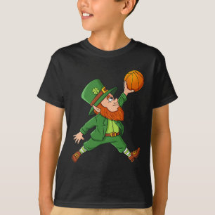 St Patricks Day Kabouter Basketbal Geluks Jongens  T-shirt