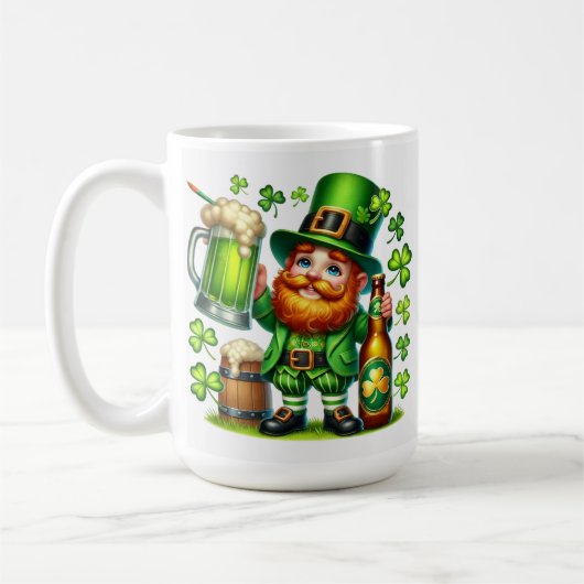 St. Patrick's Day Kabouter Bier Design-65218 Koffiemok (Links)