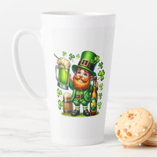 St. Patrick's Day Kabouter Bier Design-65218 Latte Mok (In situ)