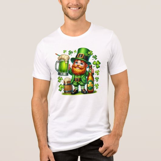 St. Patrick's Day Kabouter Bier Design-65218 Tri-Blend Shirt (Voorkant)