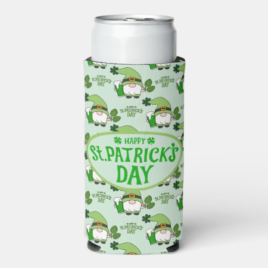 St. Patrick's Day Kabouter Blikje Koeler (Seltzer Voorkant)