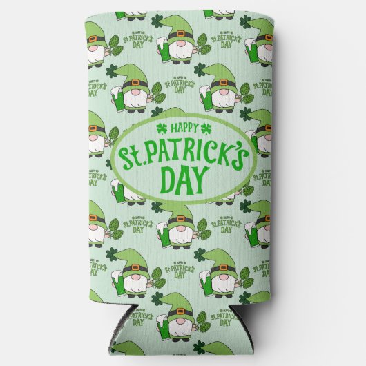 St. Patrick's Day Kabouter Blikje Koeler (Voorkant)
