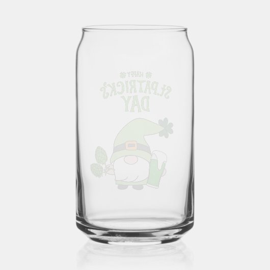 St. Patrick's Day Kabouter Blikvorm Glas (Achterkant)