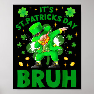St. Patrick's Day kabouter dabbing klavertje vier Poster