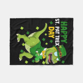 St Patricks Day Kabouter Dinosaurus Dino Gelukkige Fleece Deken (Voorkant (Horizontaal))