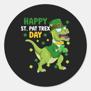 St Patricks Day Kabouter Dinosaurus Dino Gelukkige Ronde Sticker