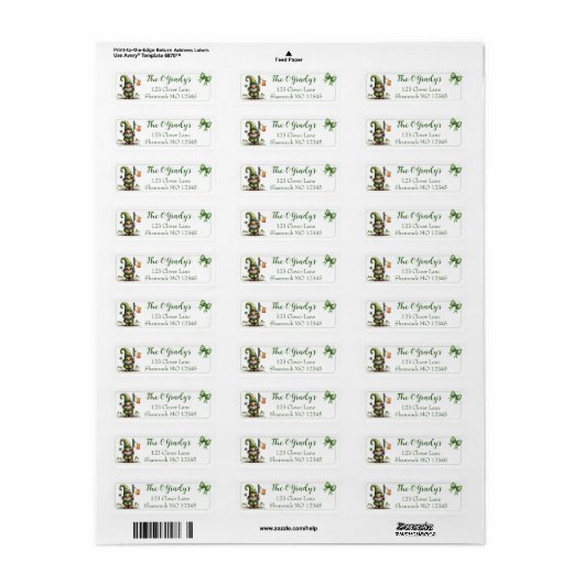 St. Patrick's Day Kabouter Etiket (Full Sheet)