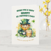 St. Patrick's Day Kabouter Grappige Kaart (Gele Bloem)
