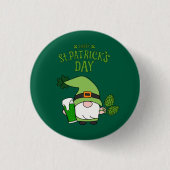 St. Patrick's Day Kabouter Groene Ronde Knop Button 3,2 Cm (Voorkant)