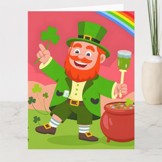 St. Patrick's Day Kabouter Illustratie Kaart (Voorkant)