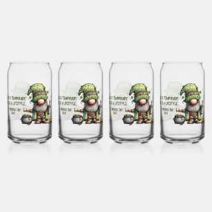 St. Patrick's Day Kabouter Illustratie met Klaver Blikvorm Glas