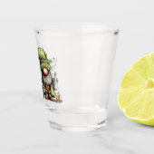 St. Patrick's Day Kabouter Illustratie met Klaver Shot Glas (Rechts)