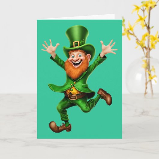 St. Patrick's Day kabouter Kaart (Gele Bloem)