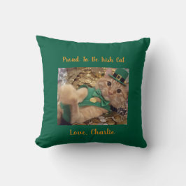 St. Patrick's Day Kabouter Kat Kussen