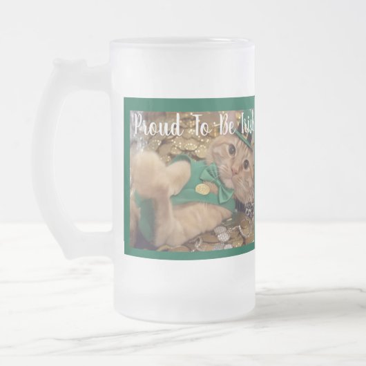 St. Patrick's Day Kabouter Kat  Matglas Bierpul (Links)