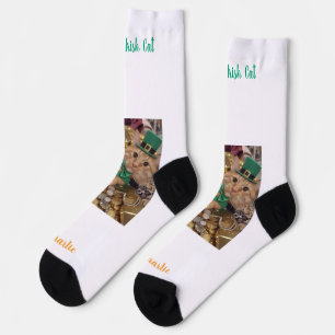St. Patrick's Day Kabouter Kat  Sokken