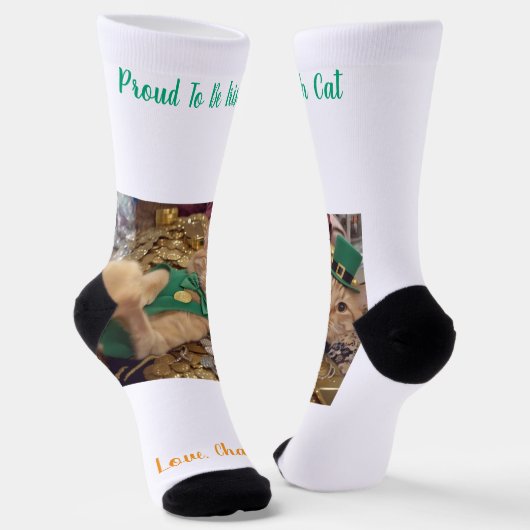 St. Patrick's Day Kabouter Kat Sokken (Gebogen)