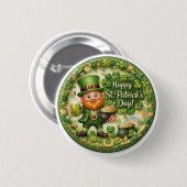 St. Patrick's Day Kabouter Knop Ronde Button 5,7 Cm (Voorkant /achterkant)
