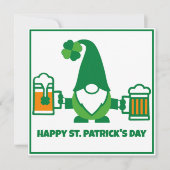 St. Patrick's Day Kabouter met Bierpul Feestdagenkaart (Voorkant)