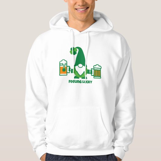 St. Patrick's Day Kabouter met Bierpul Hoodie (Voorkant)