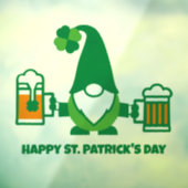 St. Patrick's Day Kabouter met Bierpul Raamsticker (Vel 3)