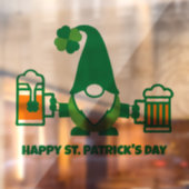 St. Patrick's Day Kabouter met Bierpul Raamsticker (Vel 2)