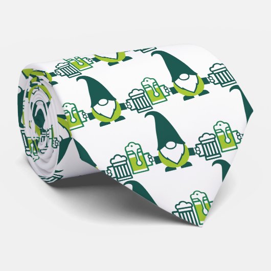 St. Patrick's Day Kabouter met Bierpul Stropdas (Opgerold)