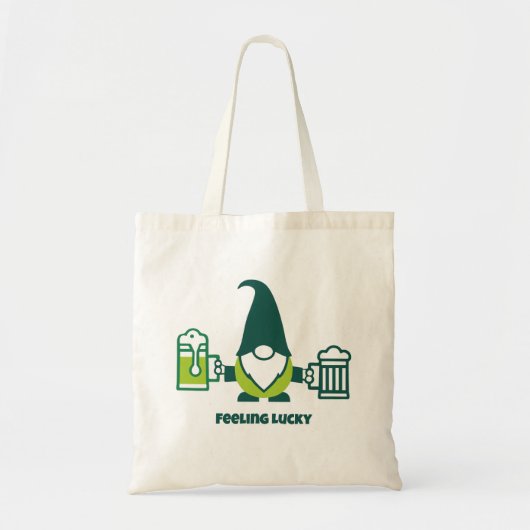 St. Patrick's Day Kabouter met Bierpul Tote Bag (Voorkant)