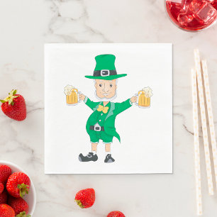 St. Patrick's Day kabouter met bierpullen Servet
