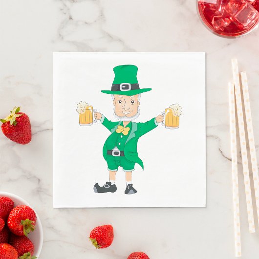 St. Patrick's Day kabouter met bierpullen Servet